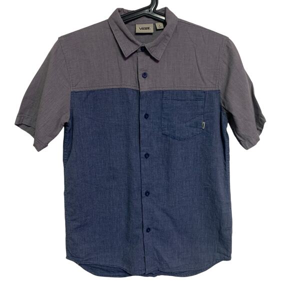 Vans Off The Wall 2-Tone Button Down Shirt Boys Size L - Picture 1 of 7